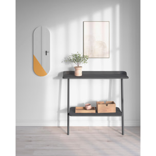 Espejo ovalado Aire haya mostaza 90x30x2 cm