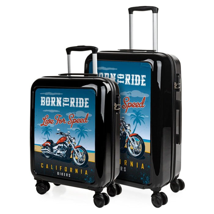 Juego De Maletas Pc Itaca Base Negro Negro Ride