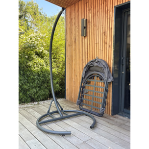 LACANAU - Balancelle de jardin en acier avec coussins