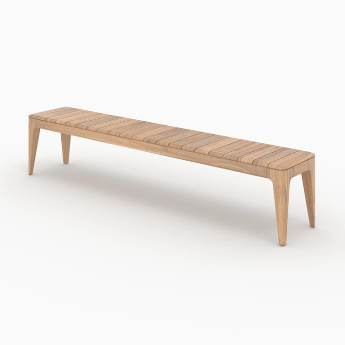 Banc de jardin en bois de teck recyclé 5 personnes - Nonza