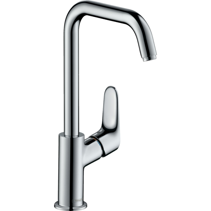 Mitigeur de lavabo 240 Focus bec haut, avec tirette et vidage chromé