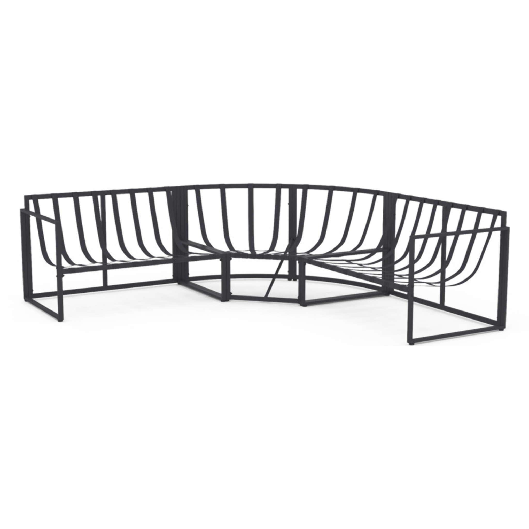 Salon de jardin d'angle Tropéa 6 places avec coussins gris