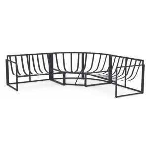 Salon de jardin d'angle Tropéa 6 places avec coussins gris