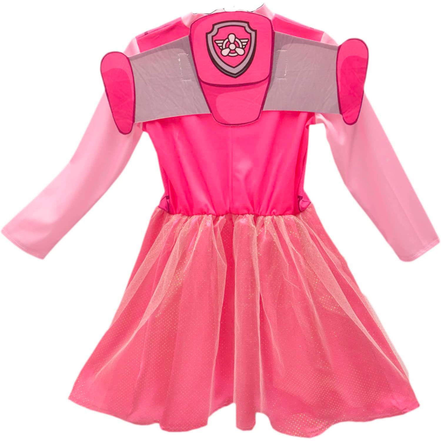 Skye Costume Maschera Carnevale Travestimento Originale Paw Patrol Rosa Bambina