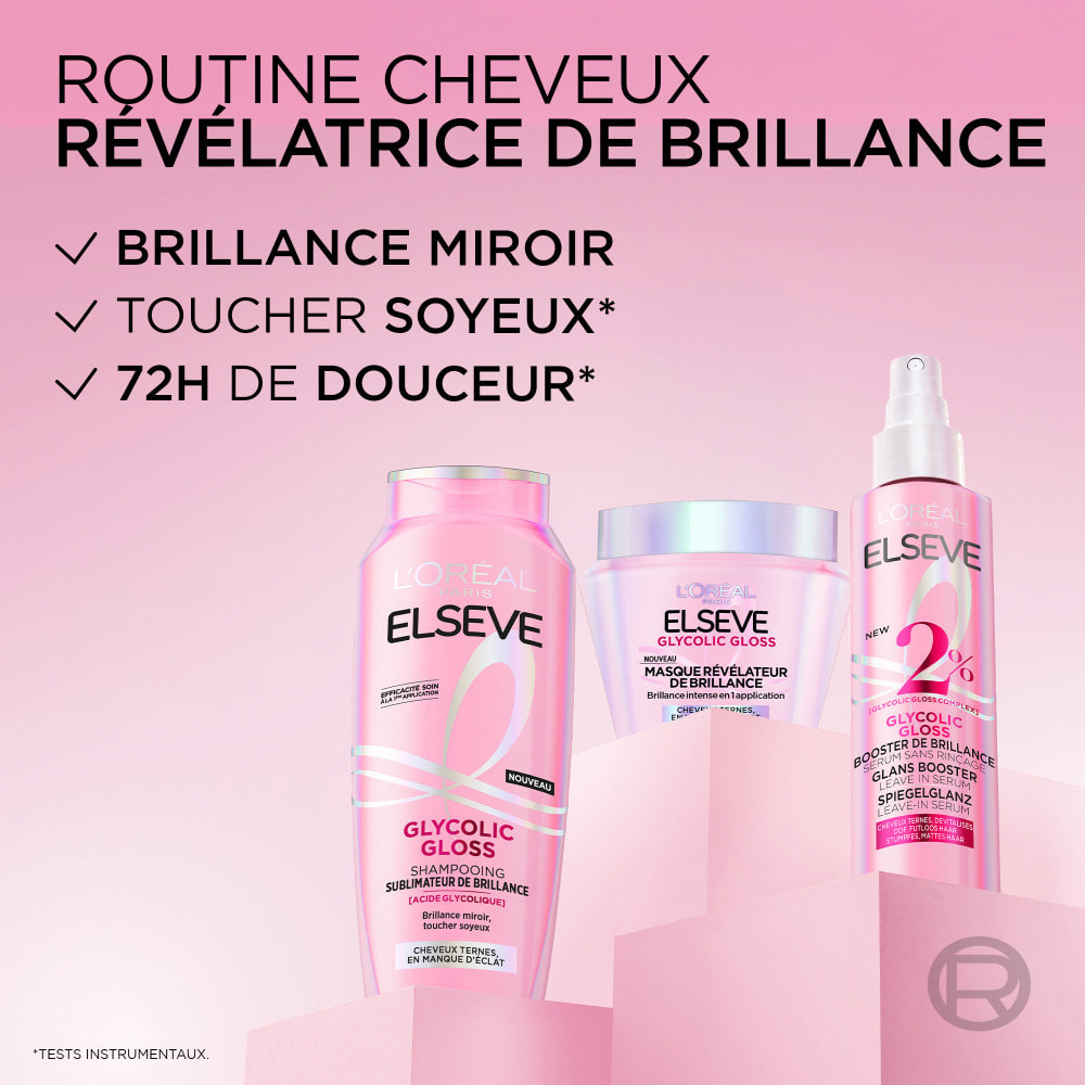 L'Oréal Paris Elseve Glycolic Gloss Routine Soin Cheveux Brillants