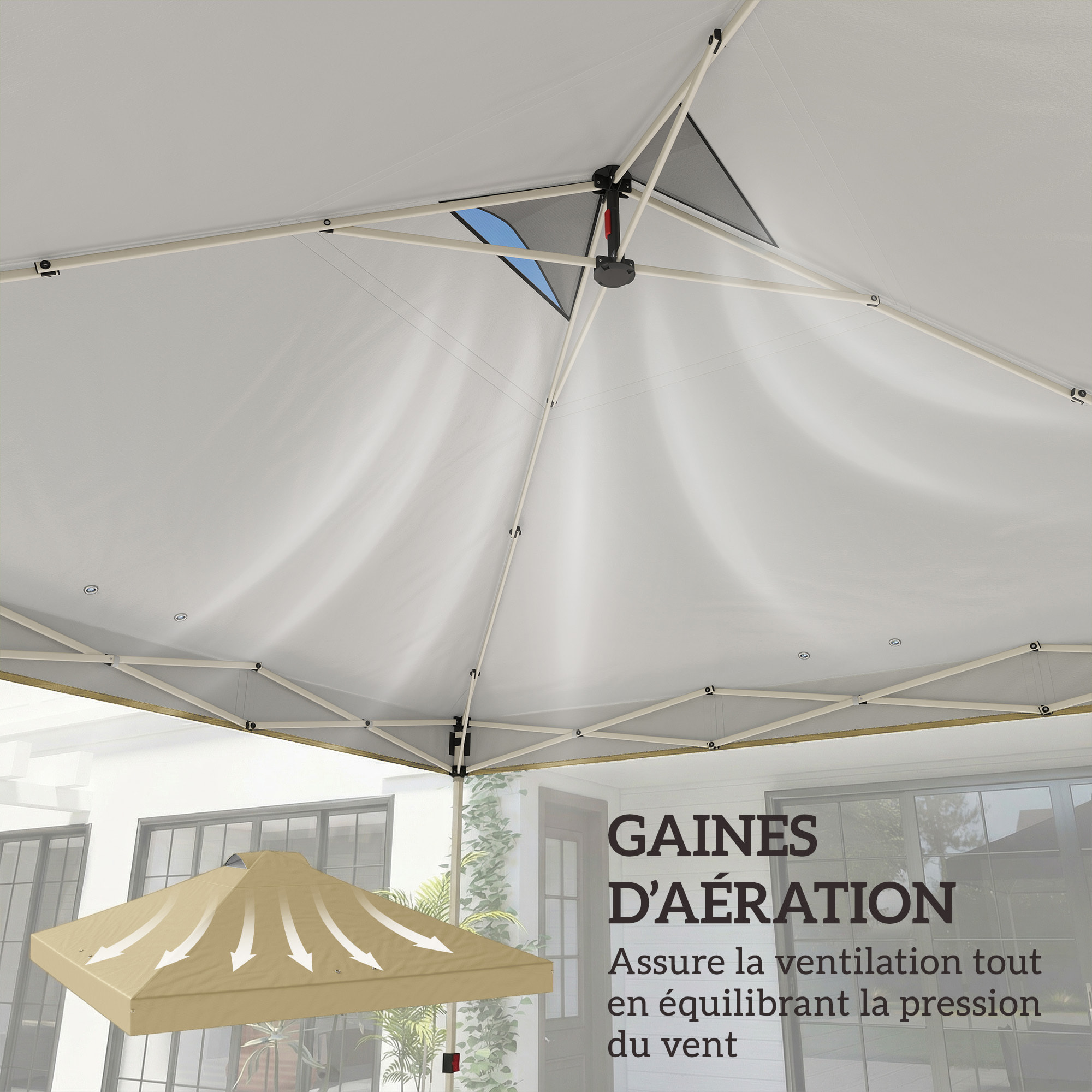 Toile de rechange tonnelle barnum 3x3m polyester imperméable UV50+ acre