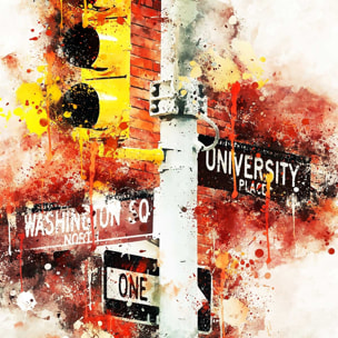 Affiche traffic lights university place Affiche sous cadre bois