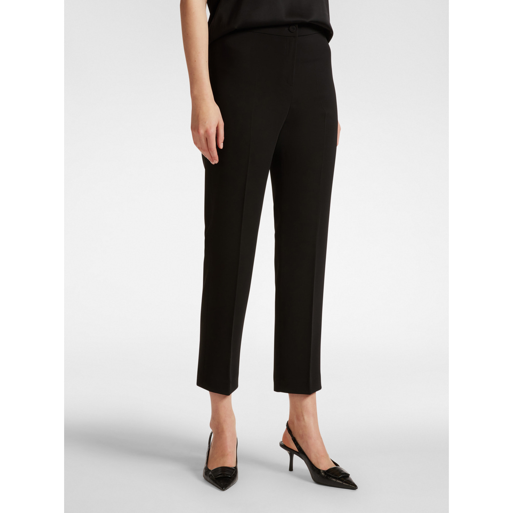 Elena Mirò - Pantalón recto de cady elástico - Negro