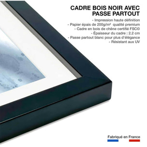 Affiche Neige sur la forêt Affiche sous cadre noir