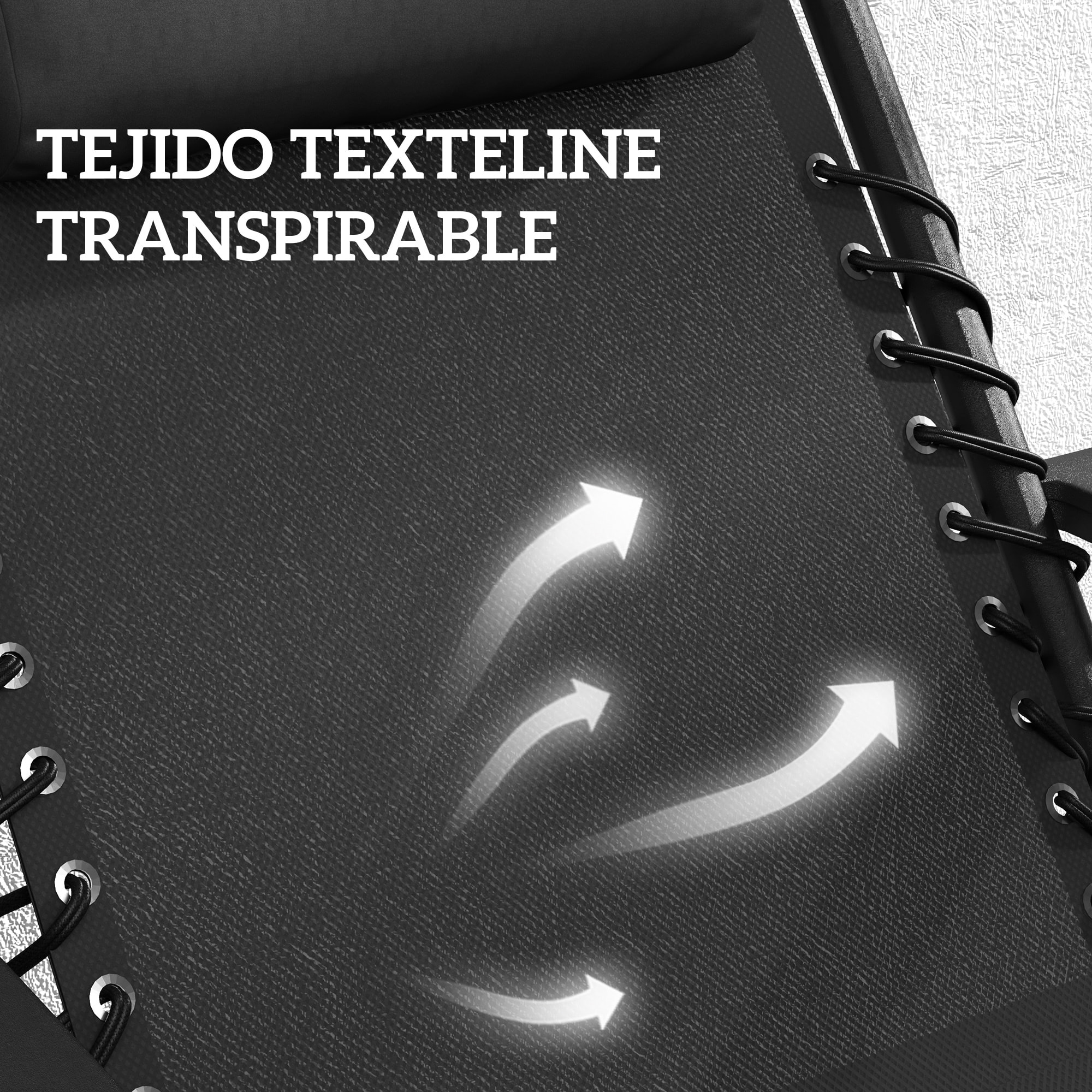 Set de 2 Tumbonas Jardín Exterior Plegables con Mesa Auxiliar Portavasos Tumbonas de Gravedad Cero con Respaldo Ajustable Reposabrazos Extraíble para Patio Piscina Terraza Exterior Negro