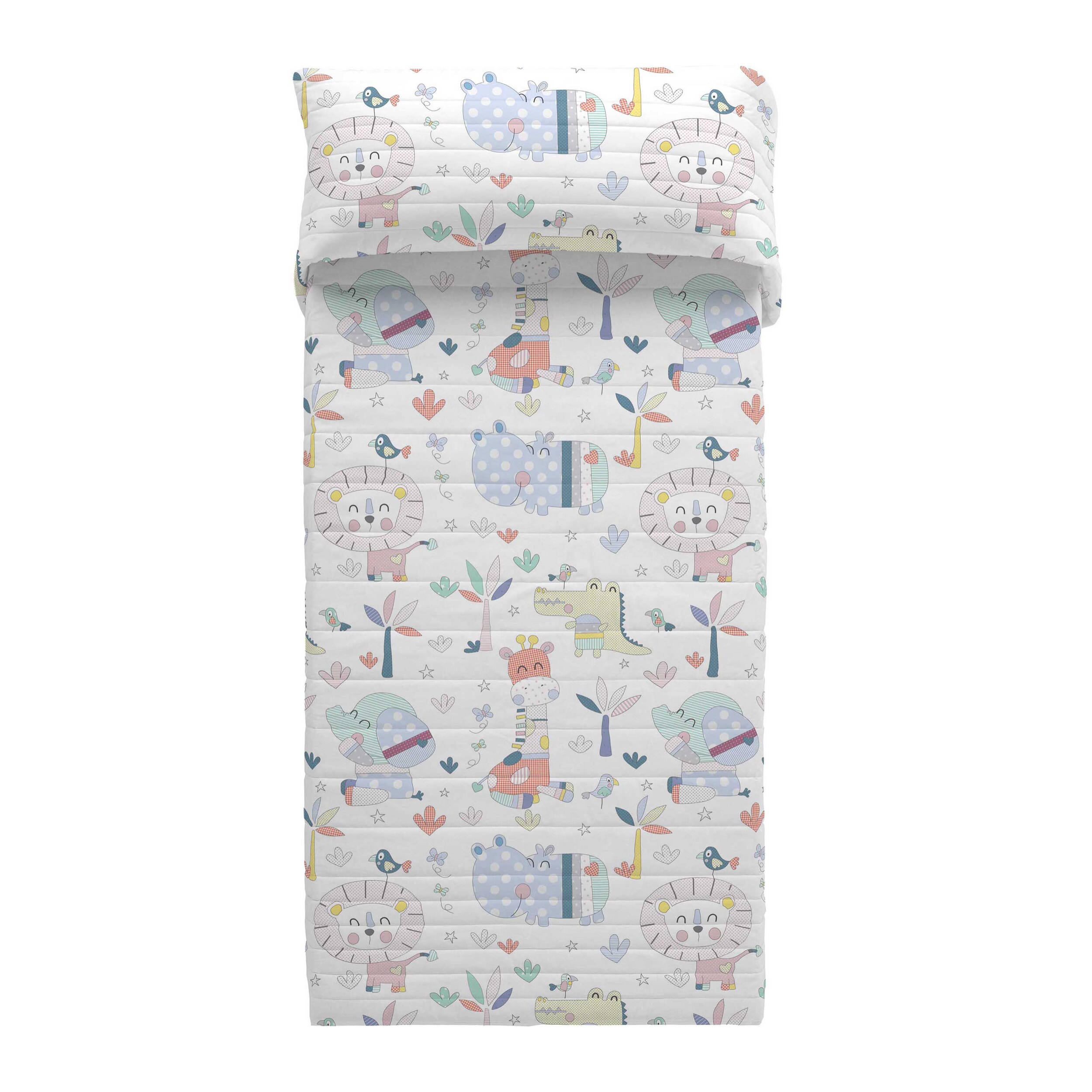 Cool Kids - Colcha Bouti Estampada - Reversible - Infantil - 100% Algodón - 70 gr/m² - Jungla