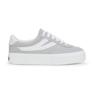 Scarpe da donna Superga Grigio 3740 Platform Jersey Lame Blocks Leggera