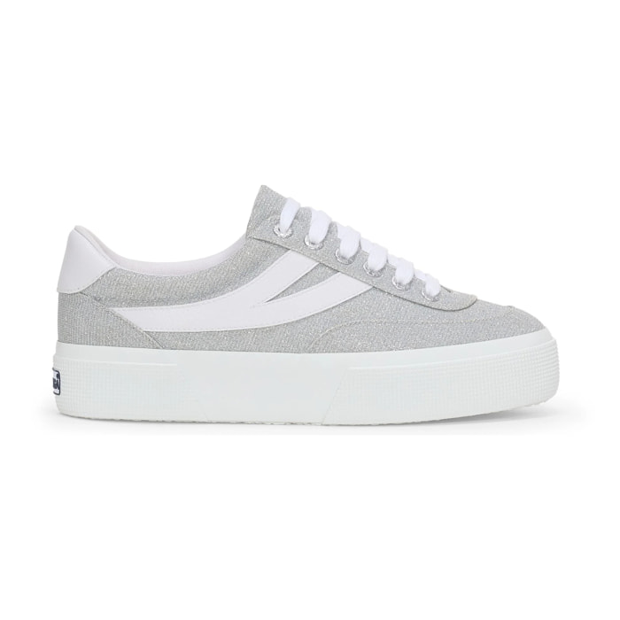 Scarpe da donna Superga Grigio 3740 Platform Jersey Lame Blocks Leggera