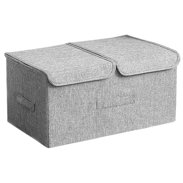 Caja de almacenamiento de ropa de tela plegable con tapa color gris 36l joybos