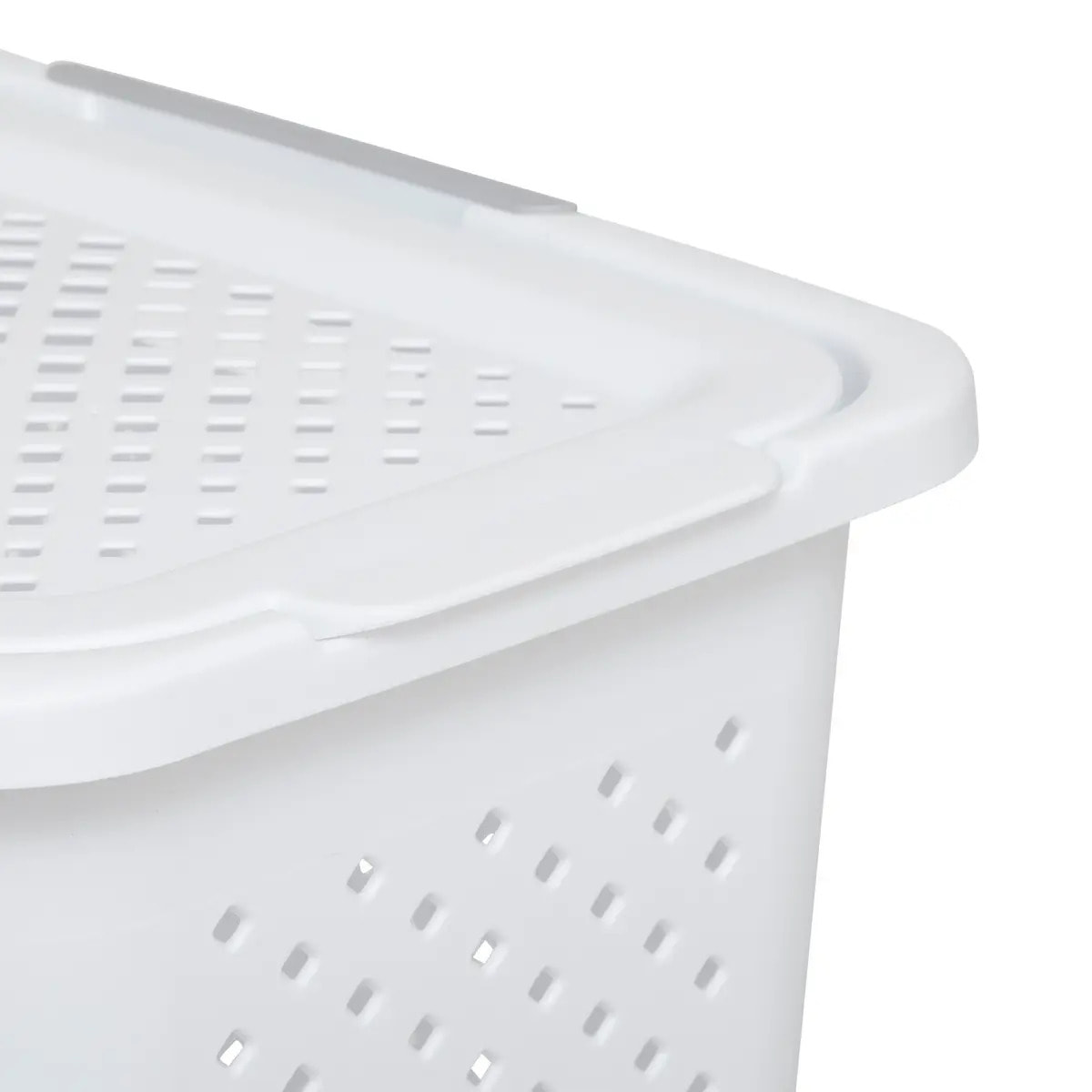 Panier à linge en plastique blanc 42L