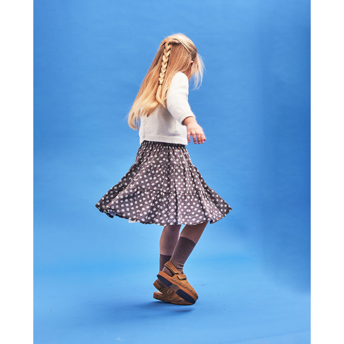 FALDA MIDI FLOR GRIS MARENGO