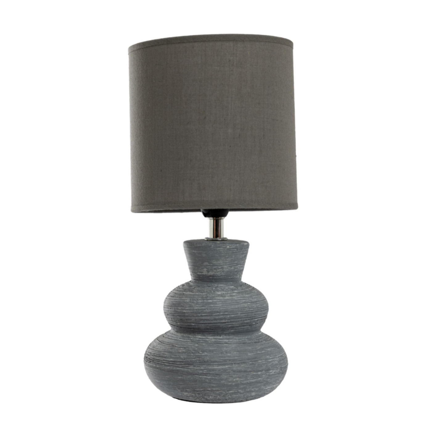 Lampada Da Tavolo Comodino Ricaricabile Accensione On/Off Modello Paro Grigio