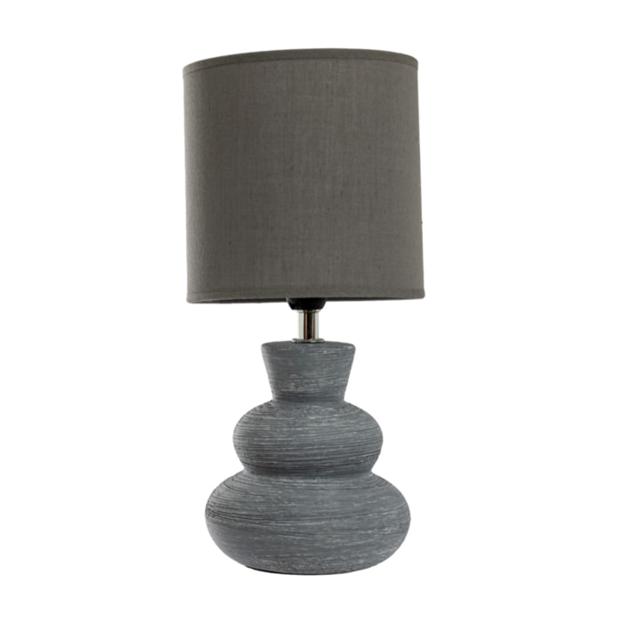 Lampada Da Tavolo Comodino Ricaricabile Accensione On/Off Modello Paro Grigio