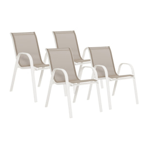 Chaises de jardin - Blanc - beige