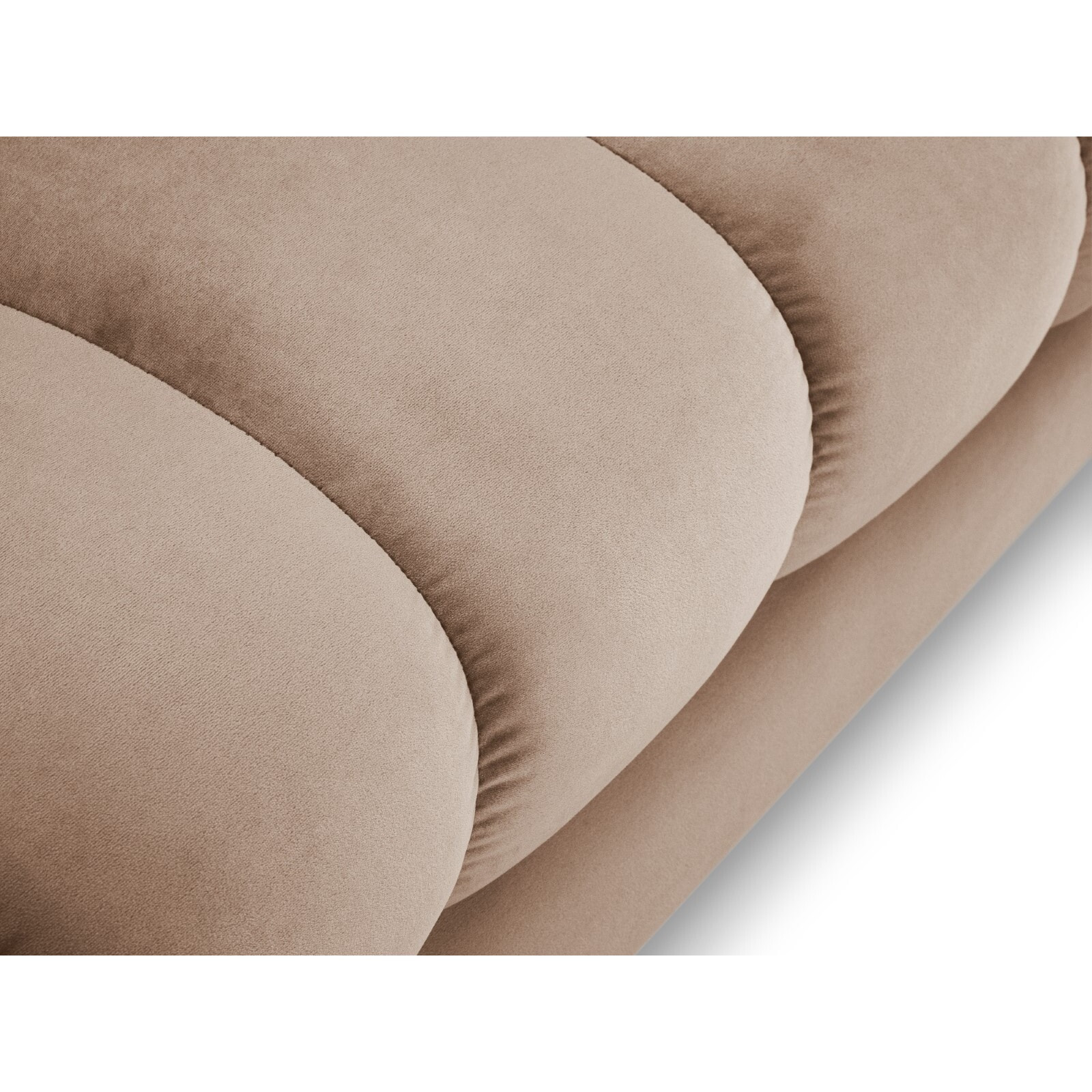 Méridienne droite "Bali" en velours beige