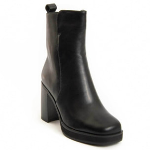 Botín De Tacón - Negro - Altura: 7 Cm