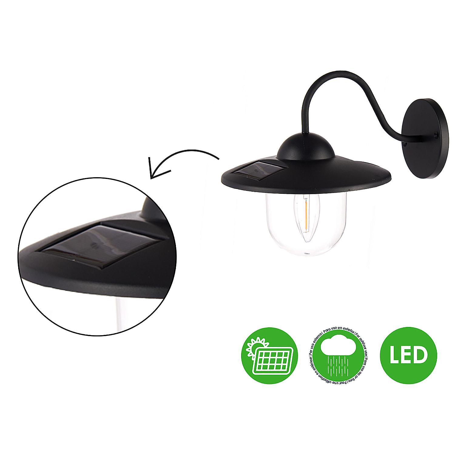 Applique solare con motivo luce calda.