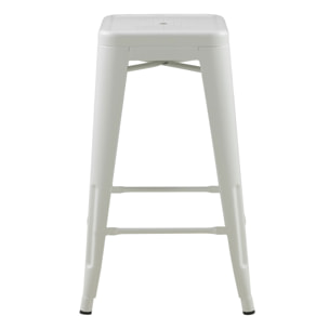 Lot de 2 tabourets pour îlot central 66 cm en métal blanc mat - Indus