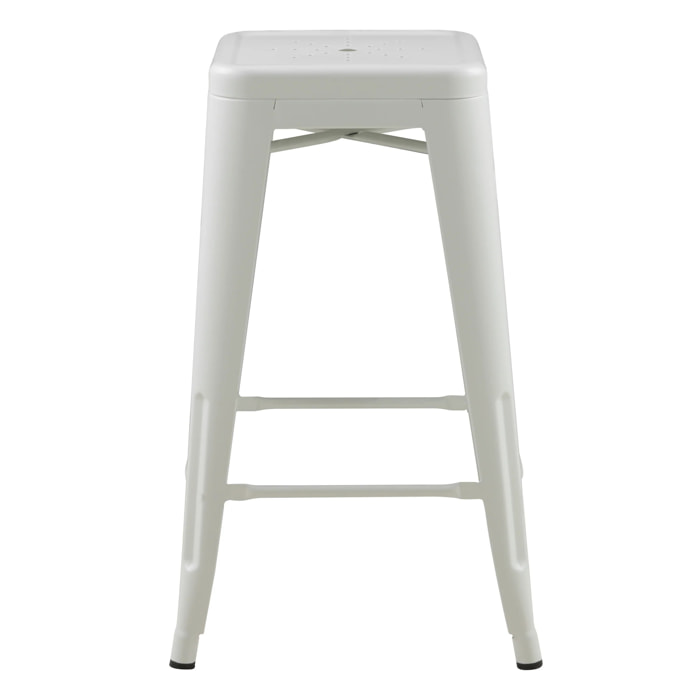 Lot de 2 tabourets pour îlot central 66 cm en métal blanc mat - Indus