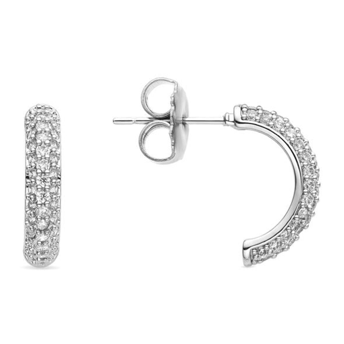 Pendientes Lux by Lux acabados en baño de rodio