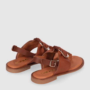 Sandalias de Piel - Cuero - Tacón: 1 cm