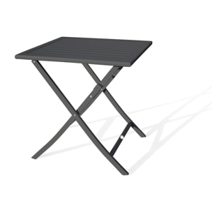 MARIUS - Table de jardin pliante en aluminium gris anthracite