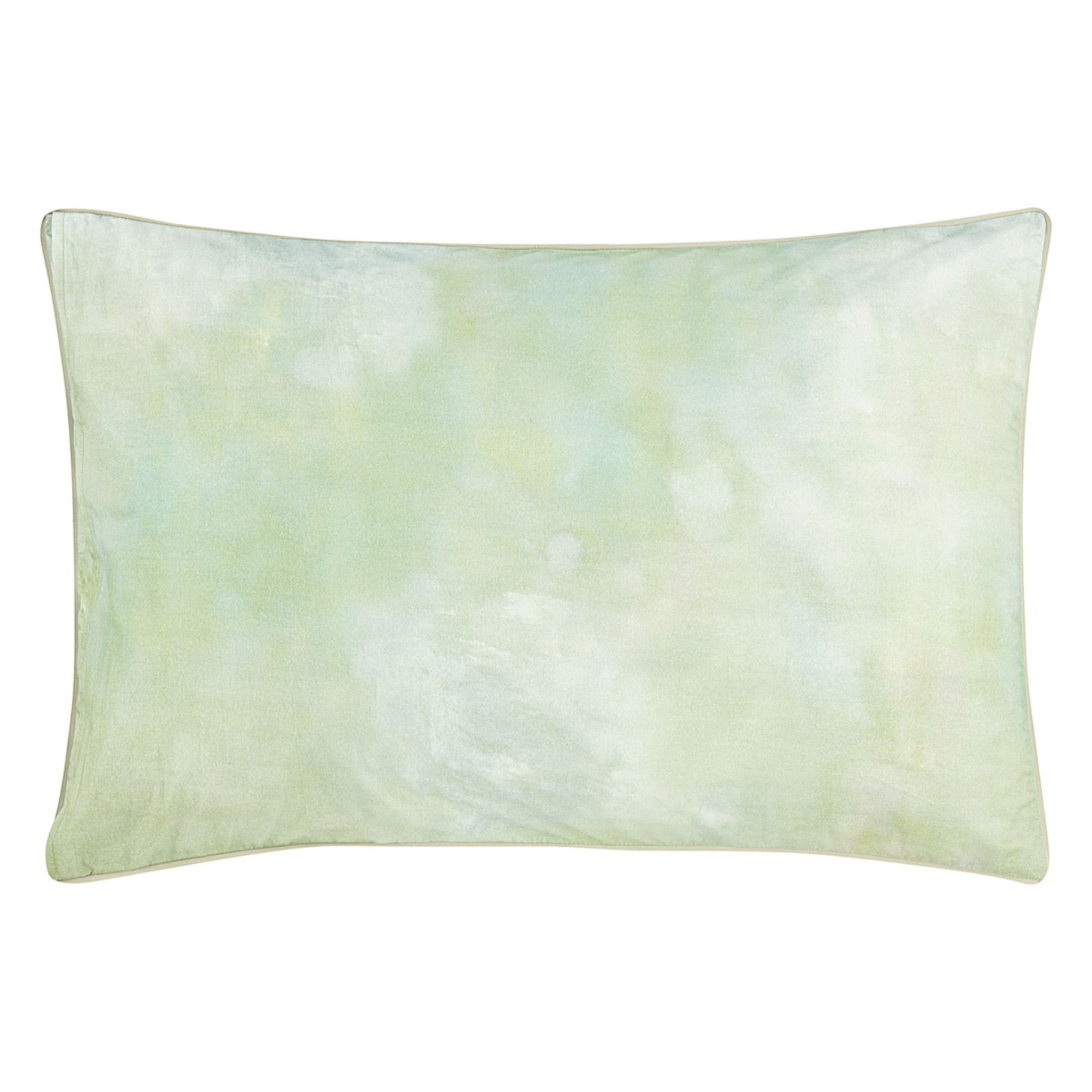 Taie d'oreiller imprimée en percale de coton, MAPLE TREE CELADON, Bleu