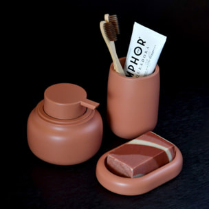 Porte-savon ZAC en polyresine – finition terracotta mate, design moderne