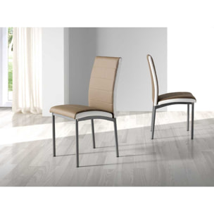 Set de 4 sillas – Polipiel en dos colores