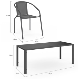 Ensemble repas Delma 8 places gris