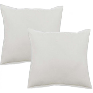 Lot de 2 taies d’oreiller Palace pur coton teint lavé 63 fils/cm² Vent du sud - Palace Naturel