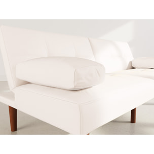 Philae - Canapé convertible clic-clac 2 places - en simili - Blanc