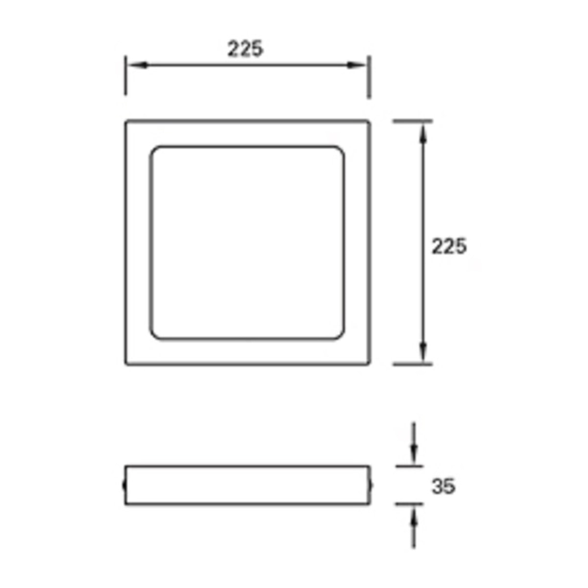Forlight Plafon Ip23 Easy Square Surface 225Mm Led 15,5W 4000K Blanco 1508Lm