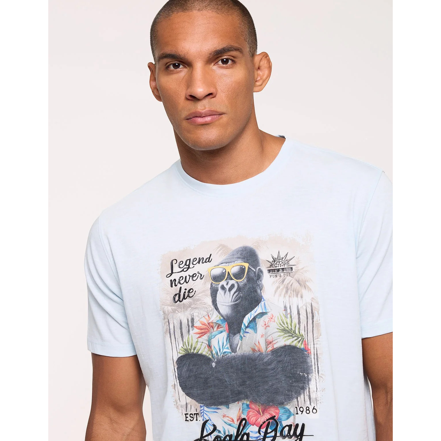 Camiseta Manga Corta Azul Claro - Gorileng