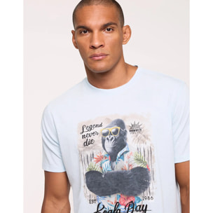 Camiseta Manga Corta Azul Claro - Gorileng