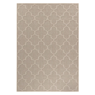PATARA - Tapis intérieur/extérieur motif baroque beige - PAT4951BEI