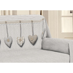 Telo Arredo Multiuso Copritutto 100% Cotone Cuore Appeso Beige