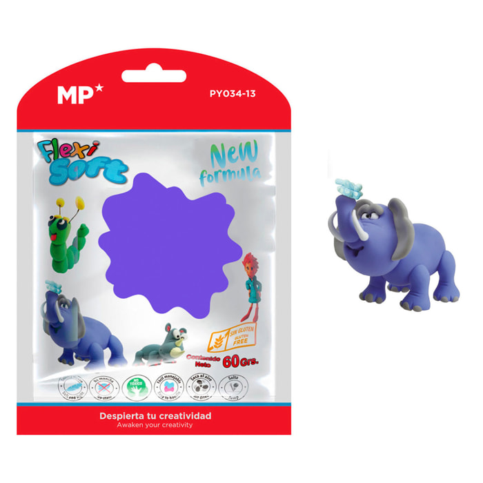 PACK 12 Uds. PASTA DE MODELAR 60 g MORADO