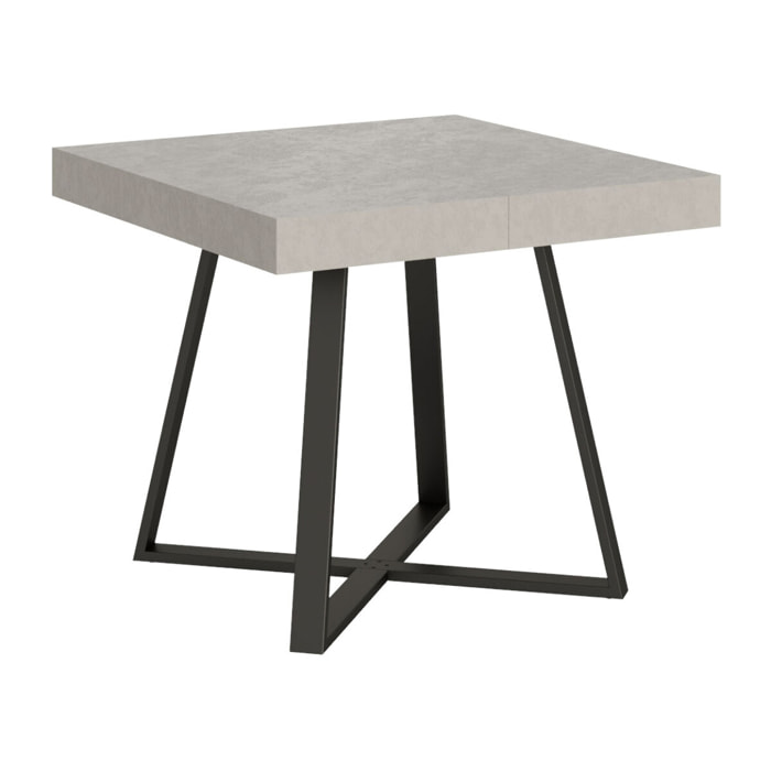Tavolo allungabile 90x90/194 cm Abbraccio cashmere gambe antracite