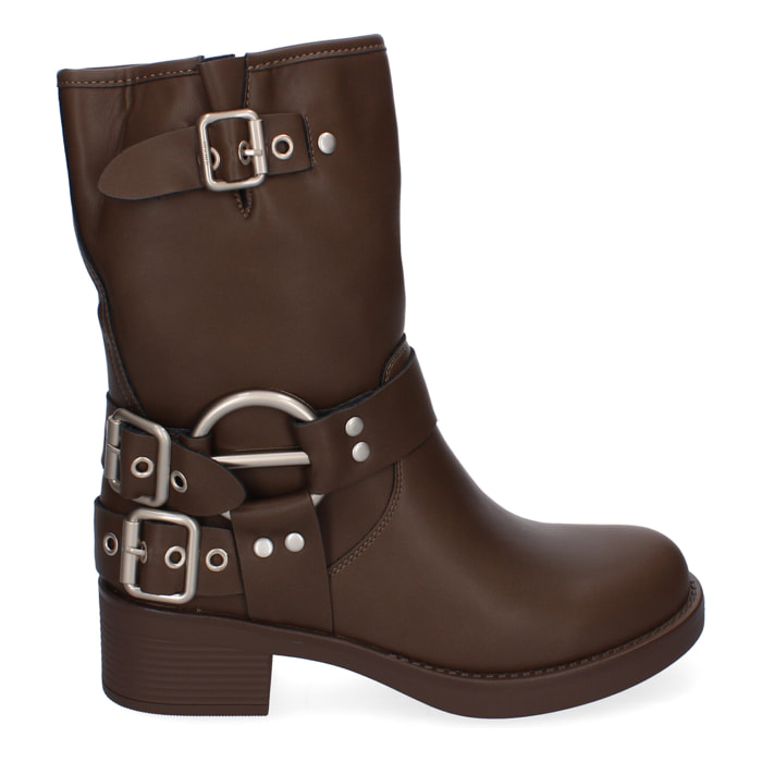 Botines Moteros para Mujer, Comodos y Elegantes, Detalles de Hebillas