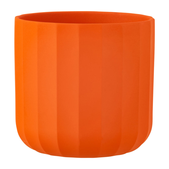 J-Line cache-pot Summer - céramique - orange - large - 2 pièces - Ø 18.5 cm