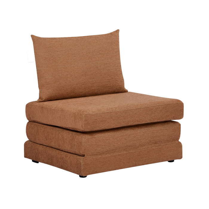 Chauffeuse matelas convertible camel tissu chenille 1 place Fold