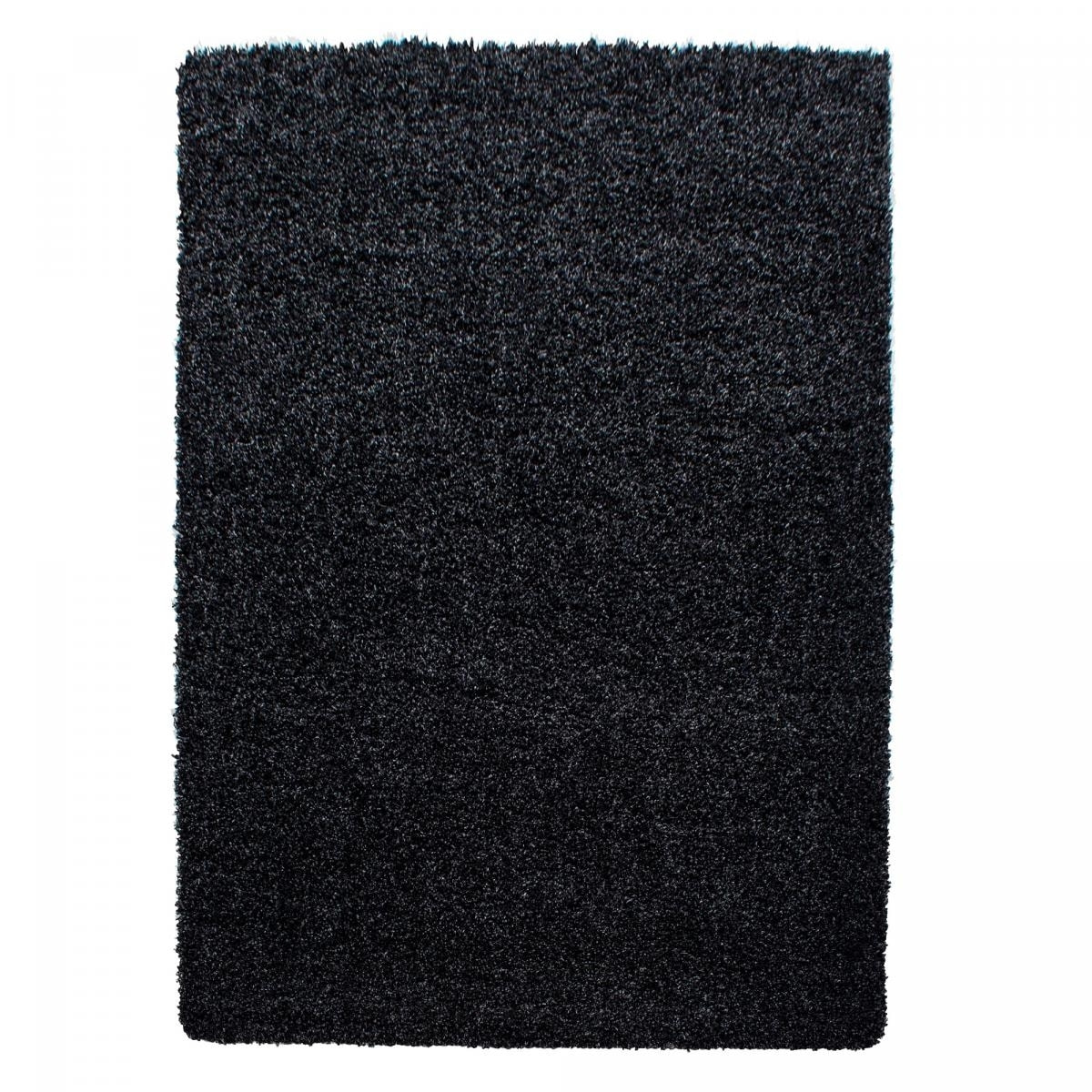 Tapis poils longs shaggy tissé motif uni ROCA