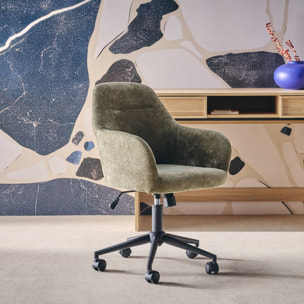 Chaise de bureau à roulettes ajustable métal et tissu  STAN