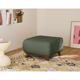 Cristal - pouf modulable - 65 cm - en fausse fourrure côtelée - Vert